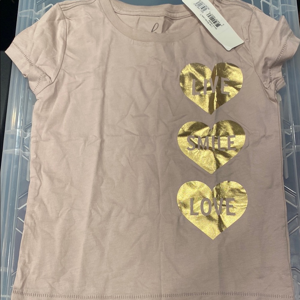 Peek Brown Tee with Gold Heart Accents